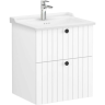 Тумба VITRA ROOT GROOVE 60 см с круглой раковиной 2 ящика матовый белый 69415